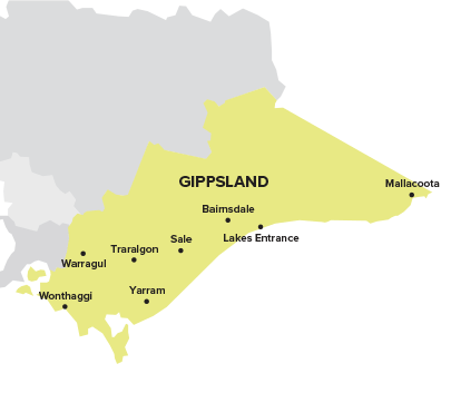 Image result for gippsland map